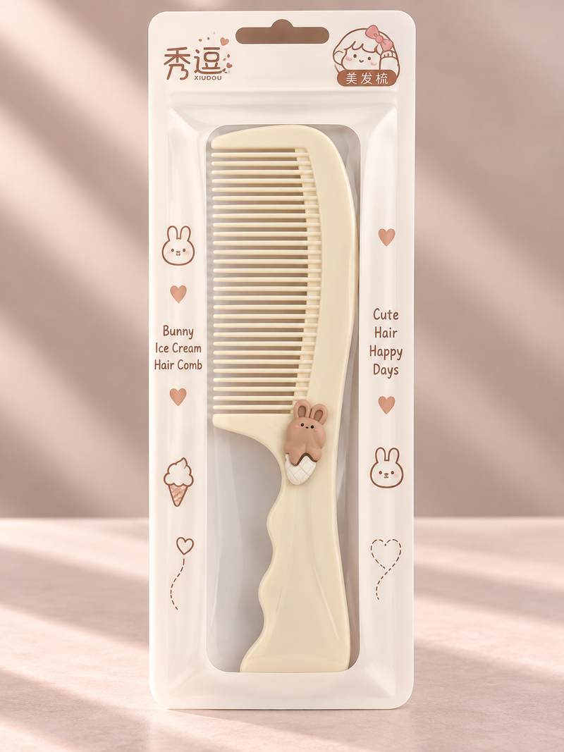 Bunny Ice Cream Hair Comb Off White