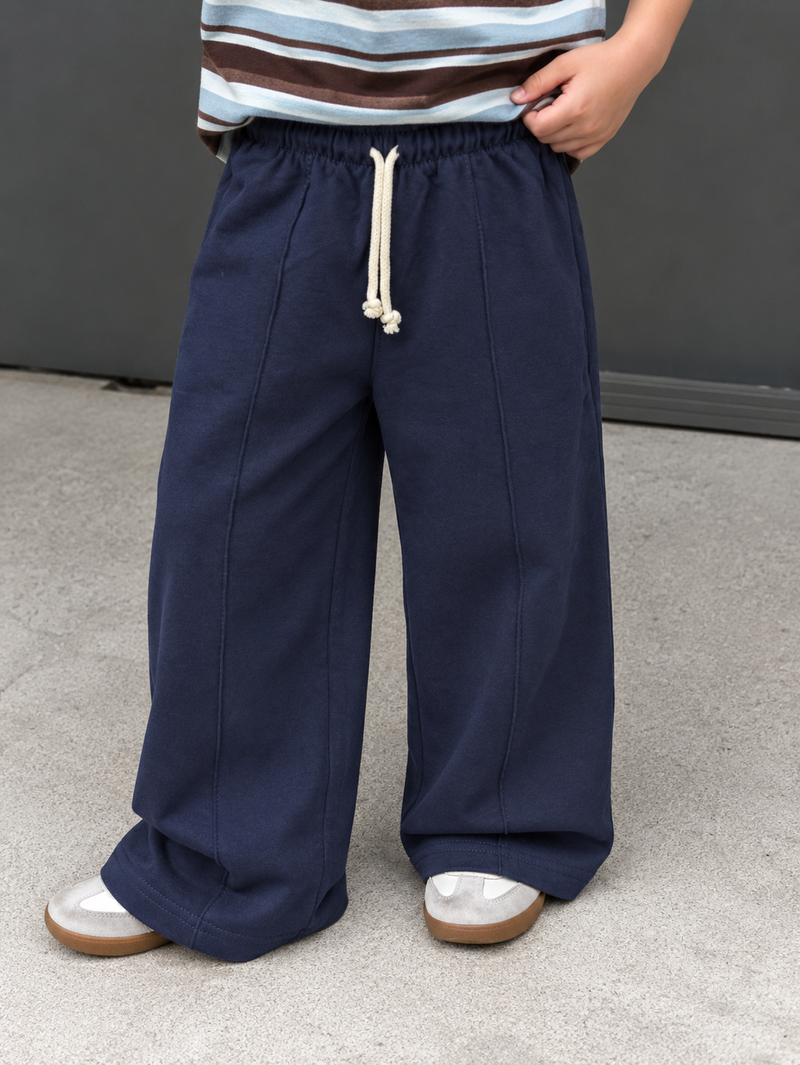 Navy Blue Straight Fleece Trouser