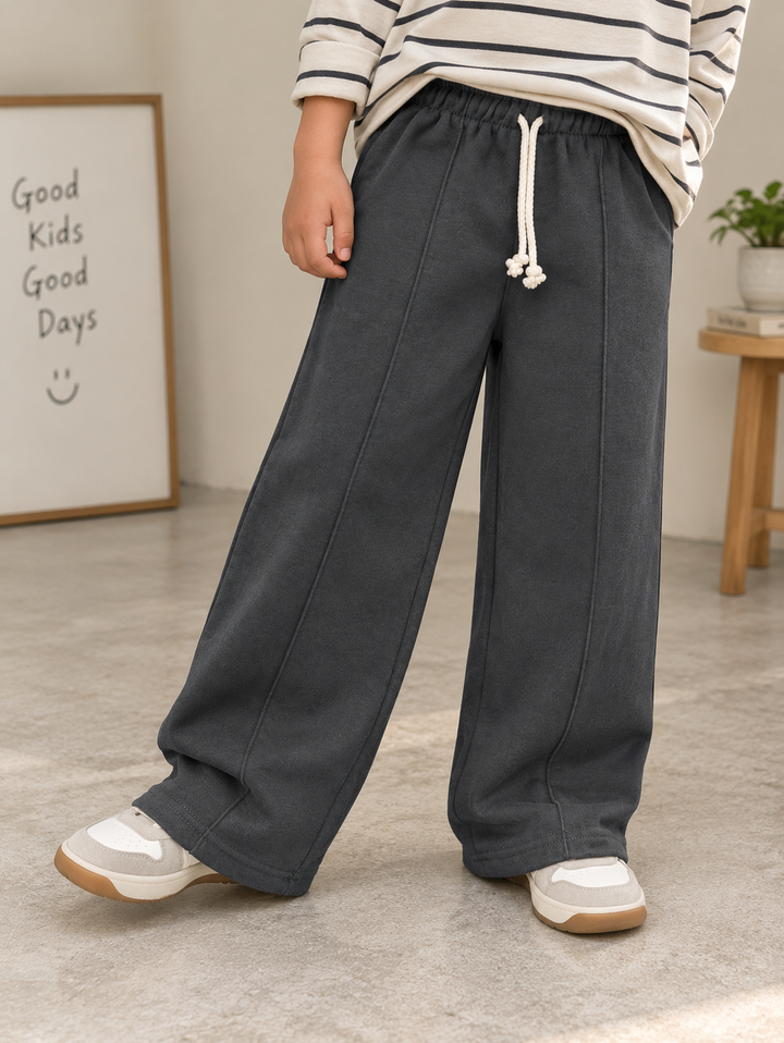 Charcoal Grey Fleece Straight Trouser
