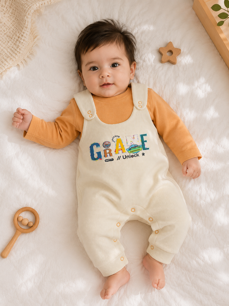 Moutain Patch Premium Knit Dungaree Romper