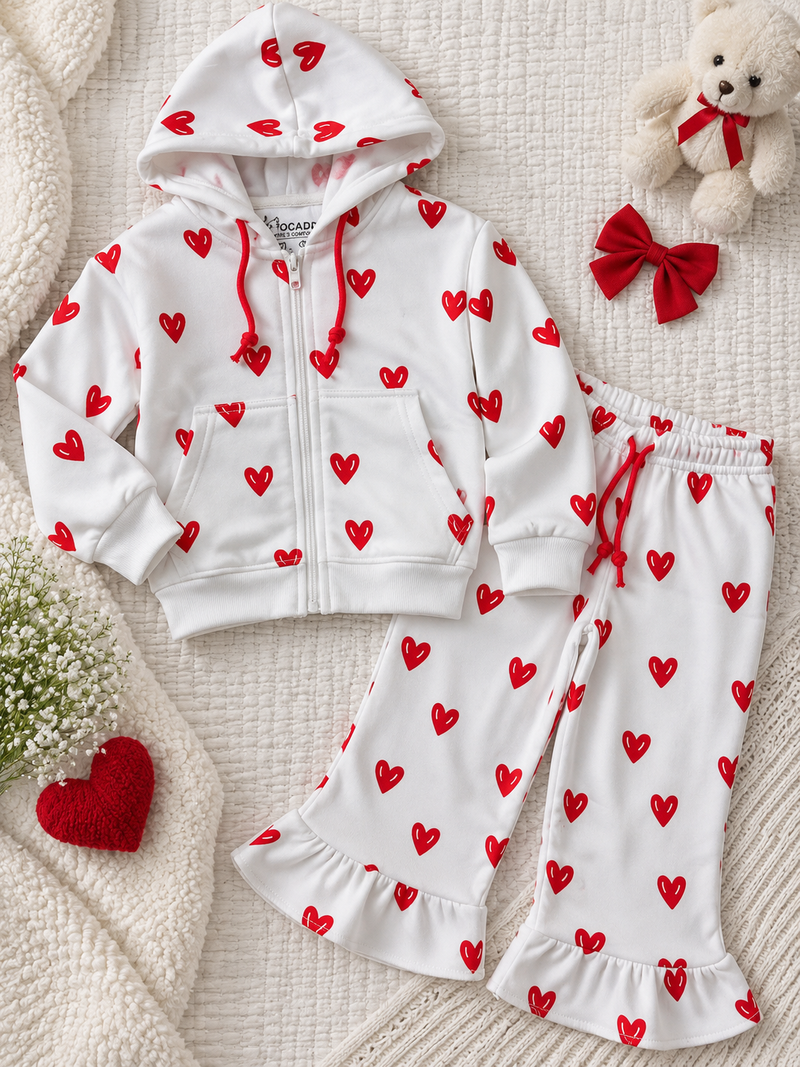 Love Bloom Fleece Hooded & Ruffle Trouser
