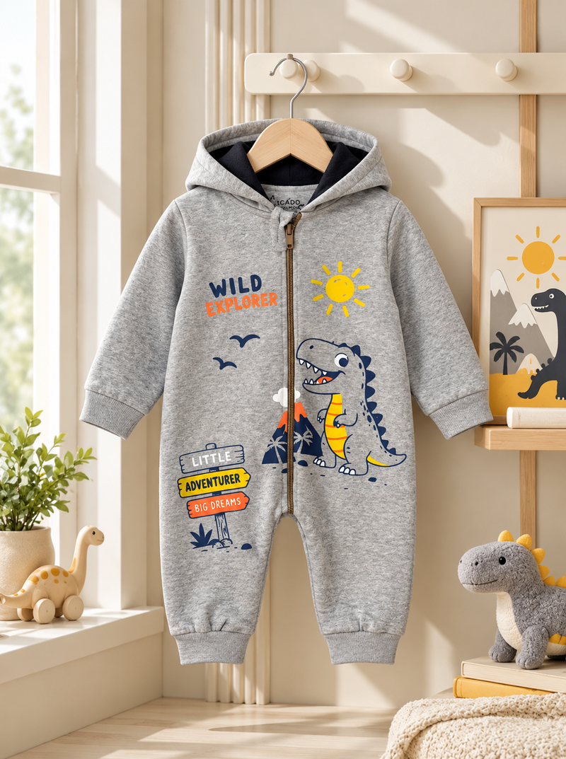 Wild Explorer Dino Hooded Romper