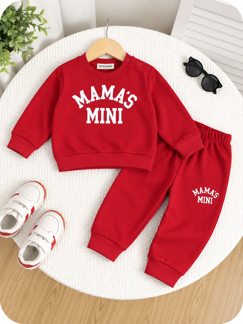 Mama’s Mini Fleece Red Sweatshirt & Trouser Infant