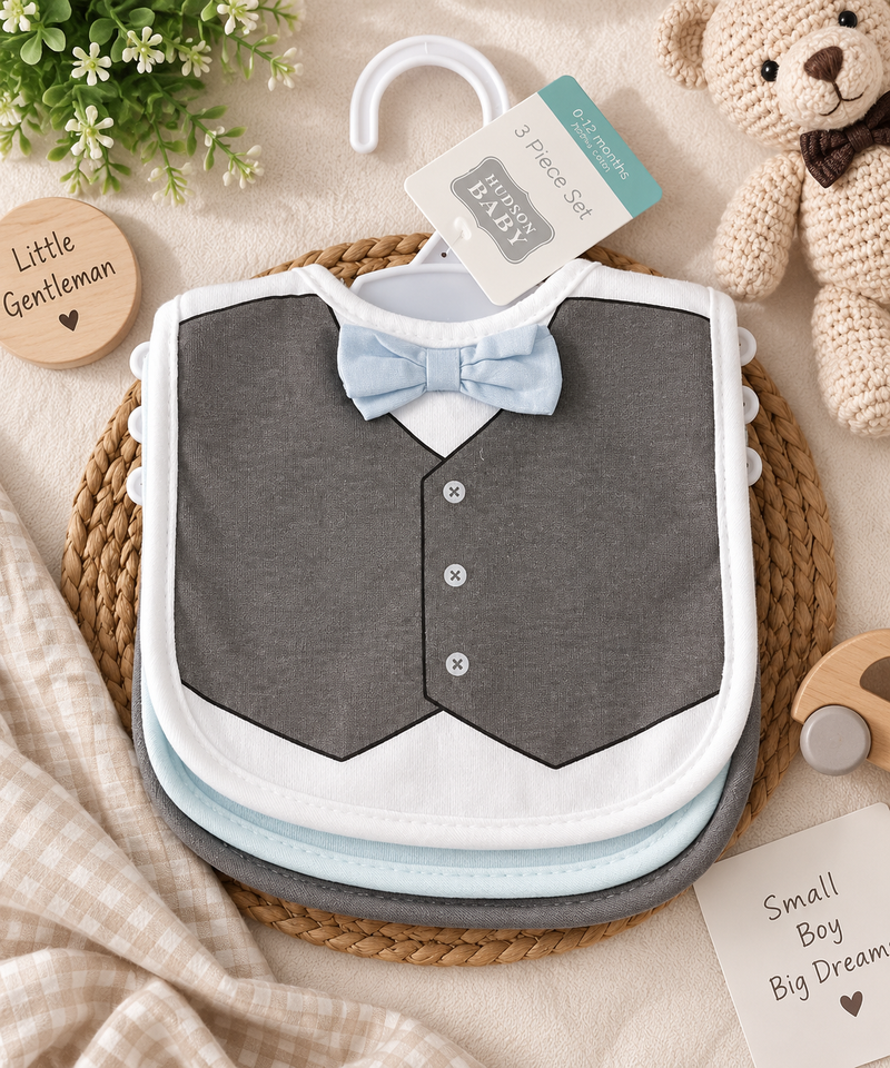 Dapper Little Gentleman 3 Piece Bib Set