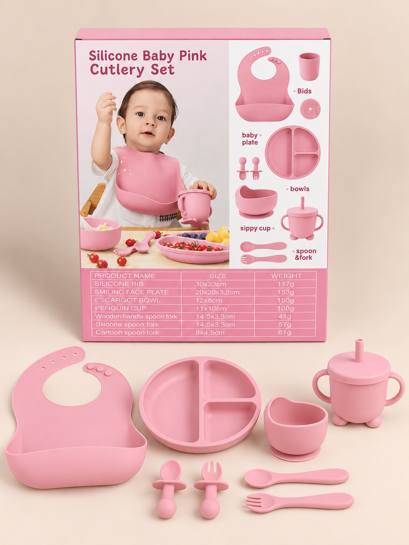 Silicone Baby Pink Cutlery Set