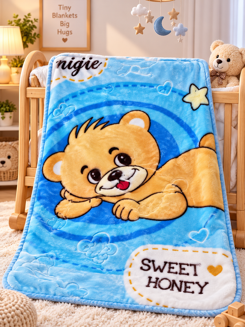 Sweet Honey Teddy Sky Baby Blanket