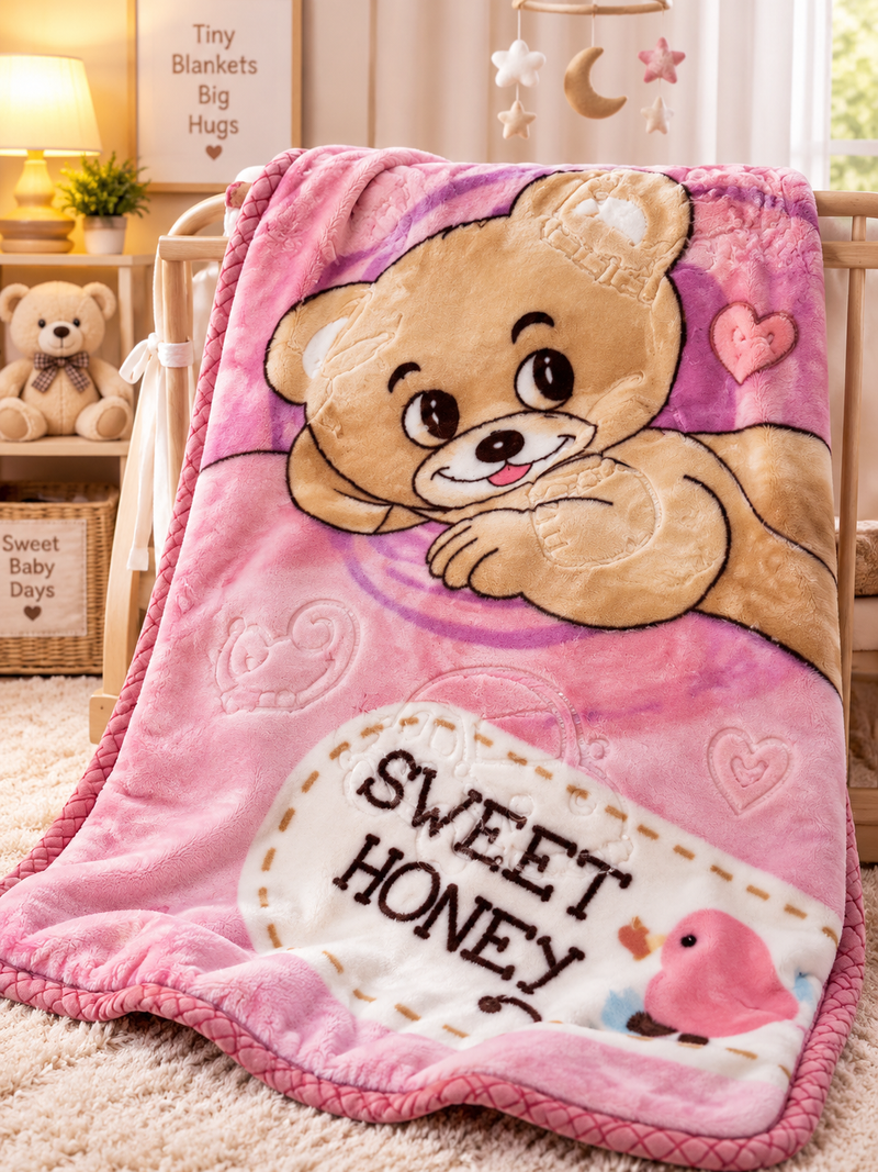 Sweet Honey Teddy Baby Blanket
