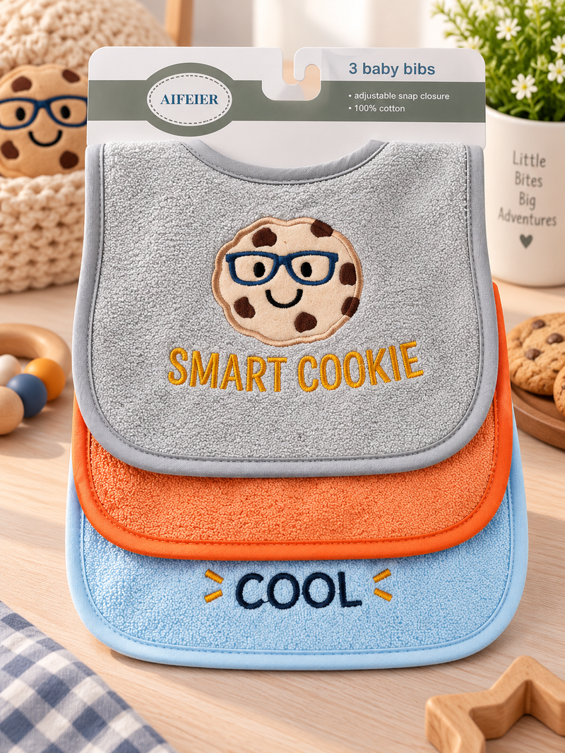 Premium Smart Cookie 3 Piece Bib Set