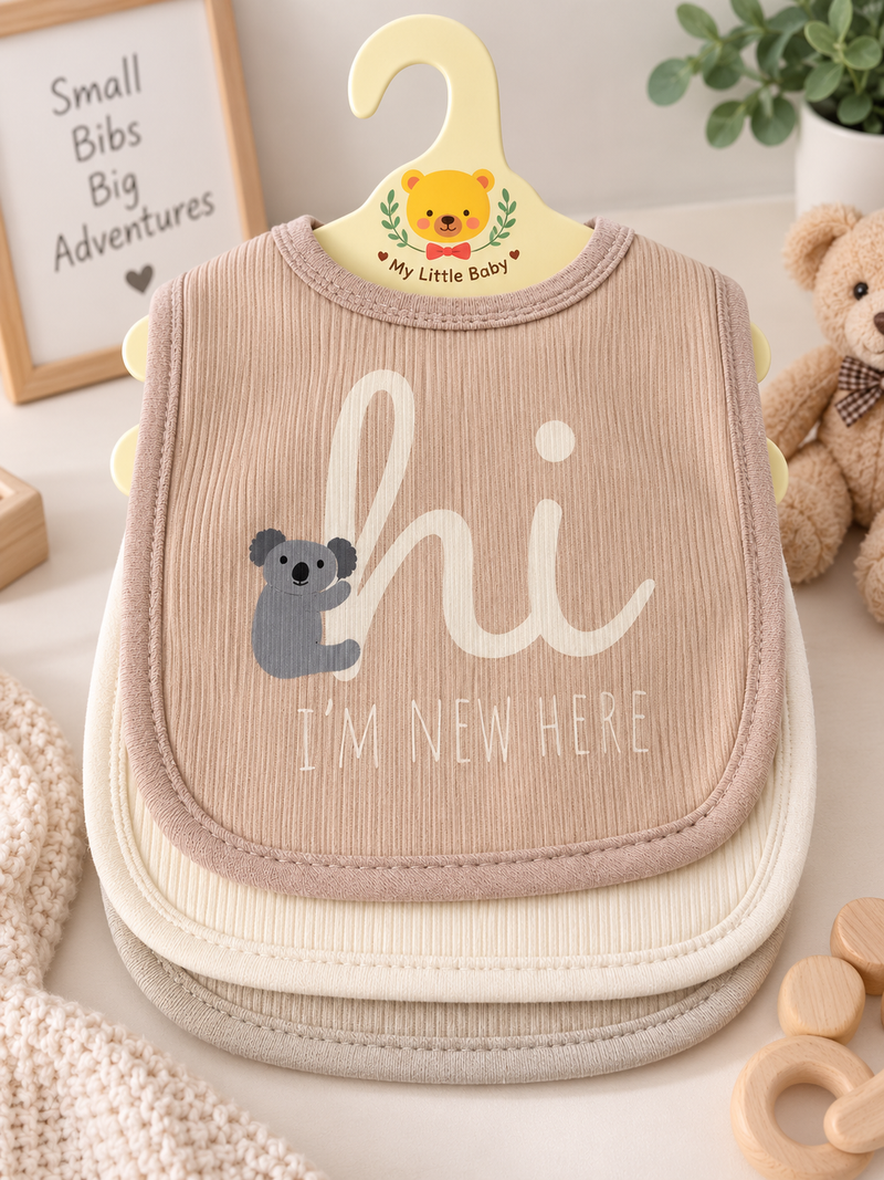 Teddy Ribbed 3 Piece Bib Set