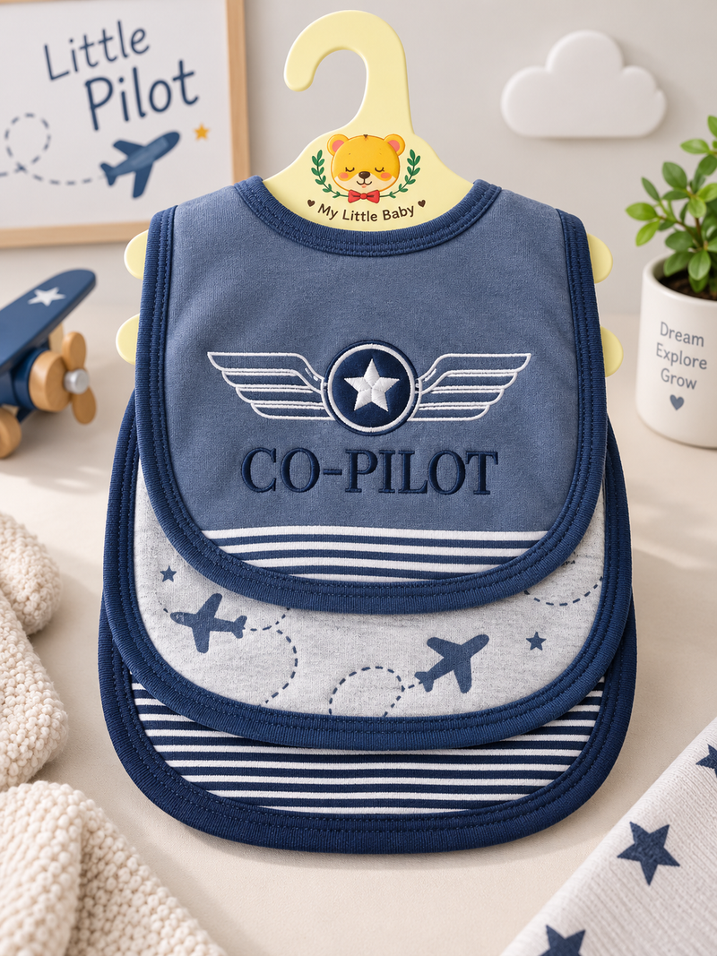 Little Pilot 3 Piece Bib Set
