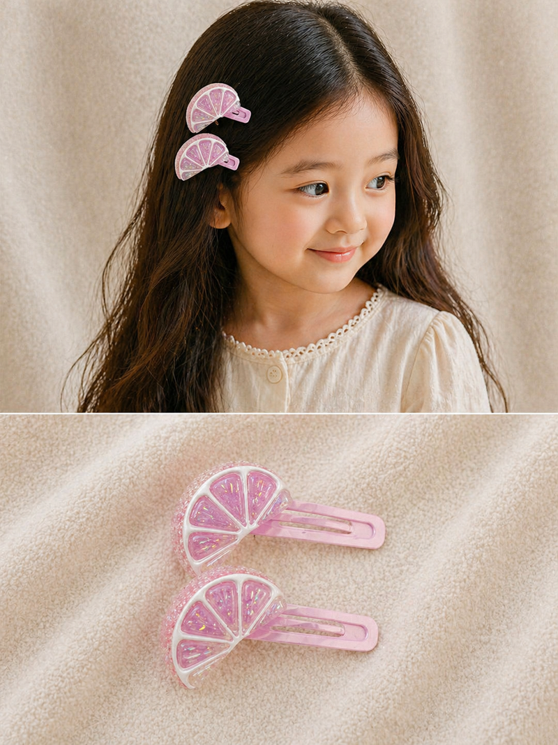 Citrus Slice Hair Clips (2 Pcs)