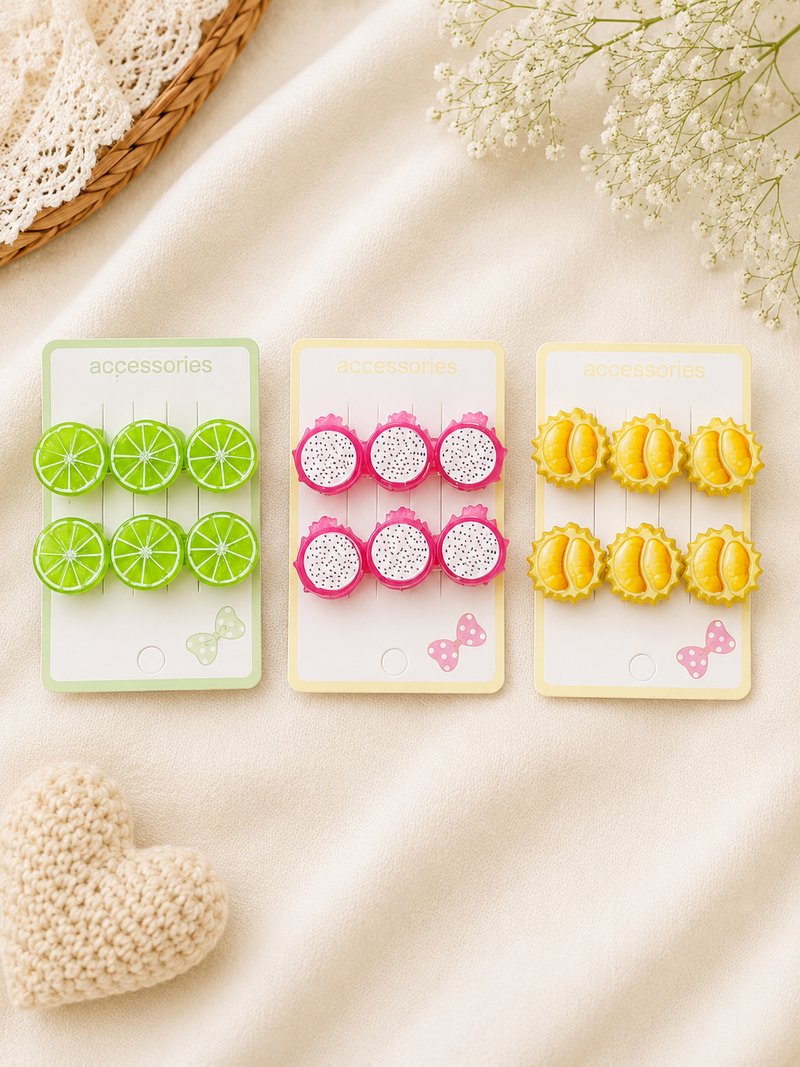 Fruit Slice Hair Clips (2 Pcs)