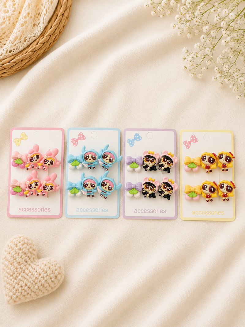 Kawaii Cartoon Hair Clip Set (2 Pcs)