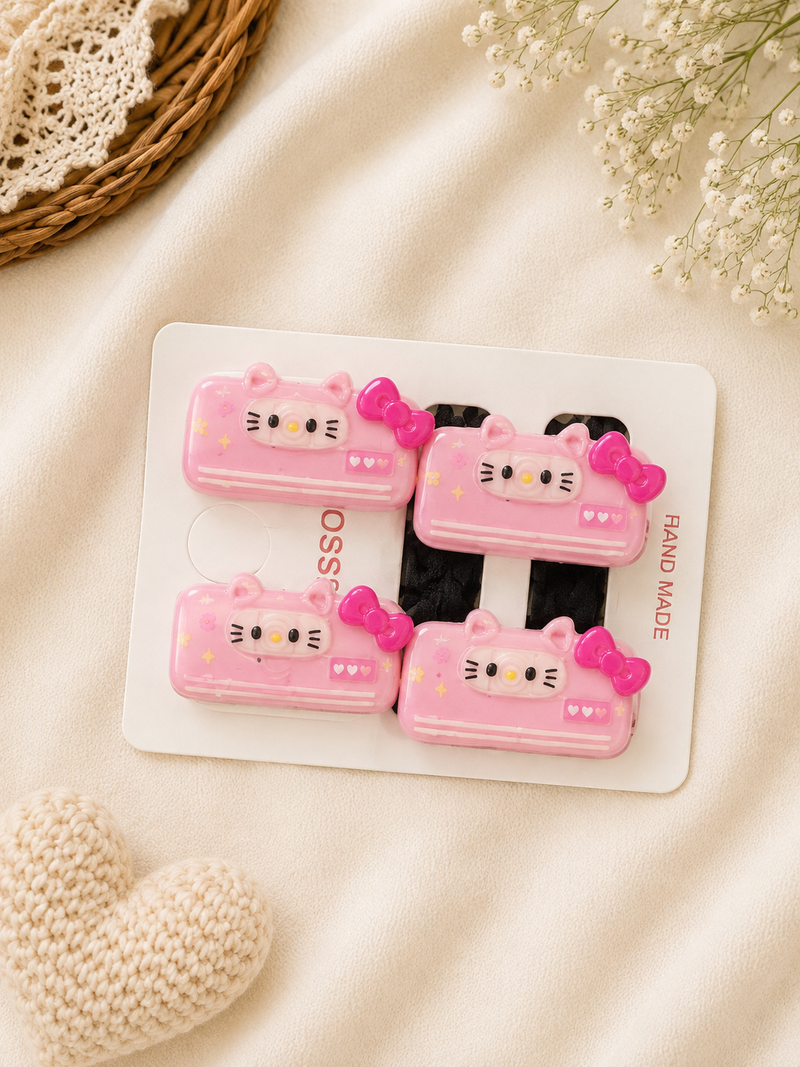 Pink Bow Cat Hair Clips (2 Pcs)
