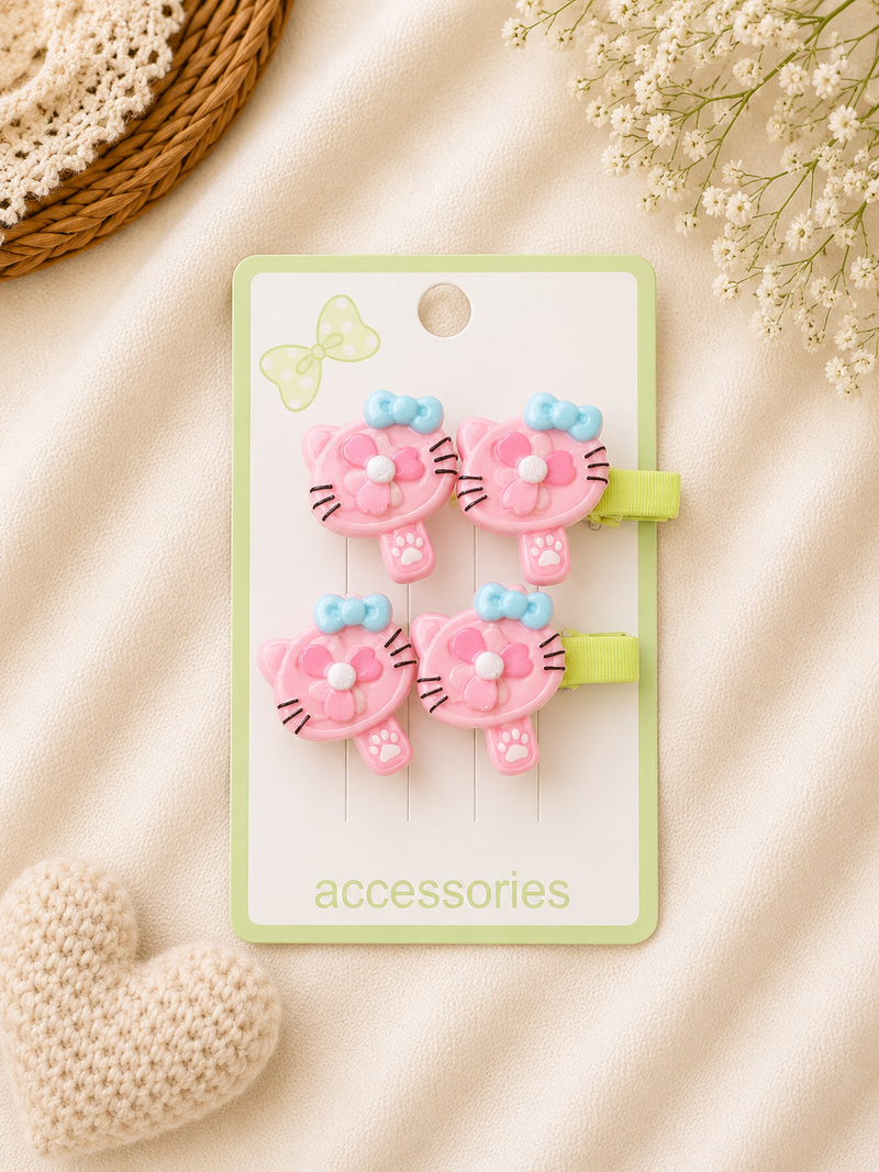 Flower Paw Cat Hair Clips (2 Pcs)