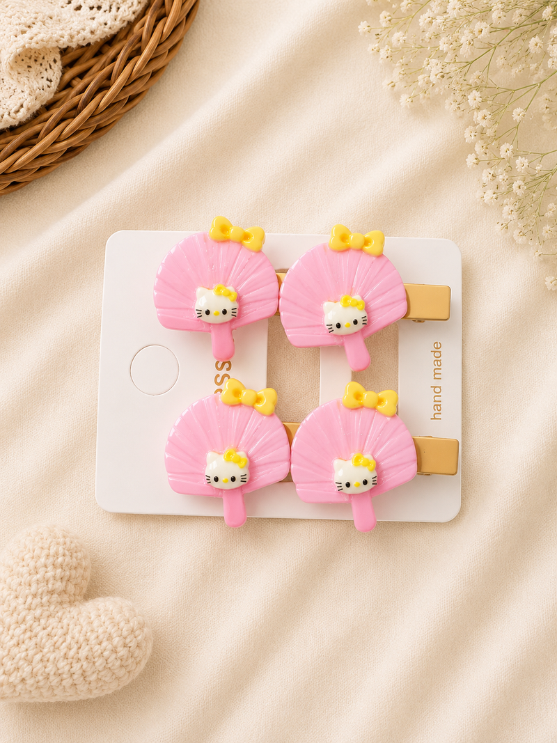 Hand Fan Cat Hair Clips (2 Pcs)