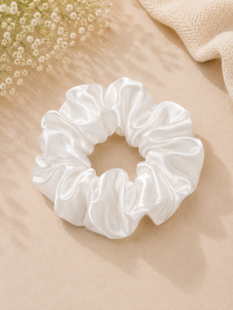 Pearl Shiny Satin Hair Tie
