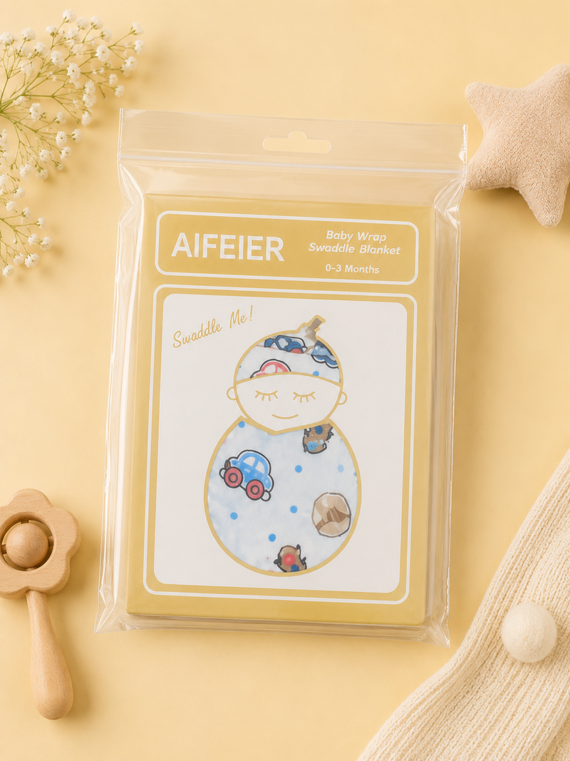AIFEIER Car Print Baby Swaddle 0-3 Months