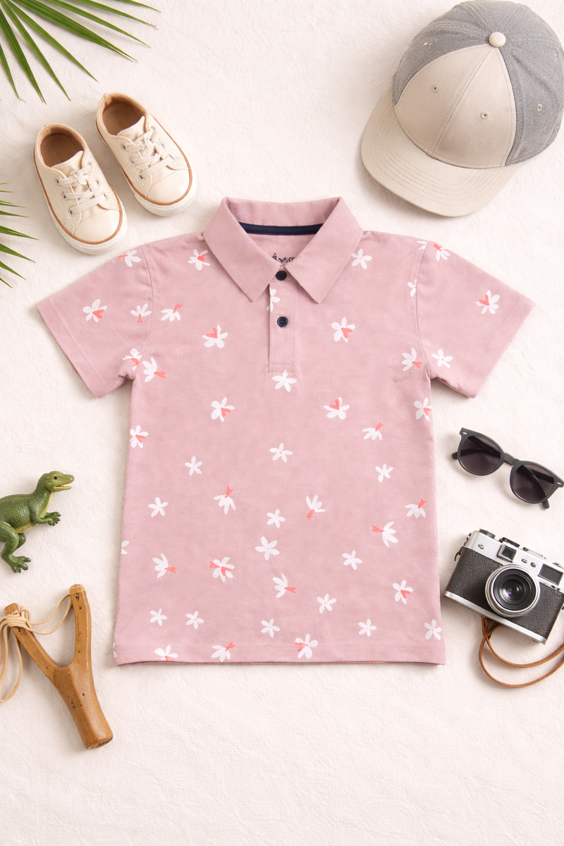 Flower Printed Premium Polo