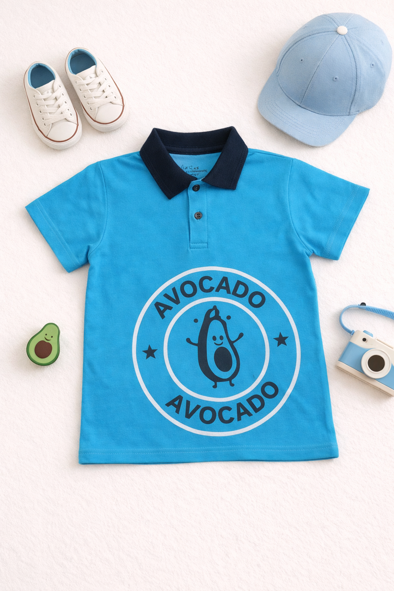 Sky Blue Avocado Superstar Polo
