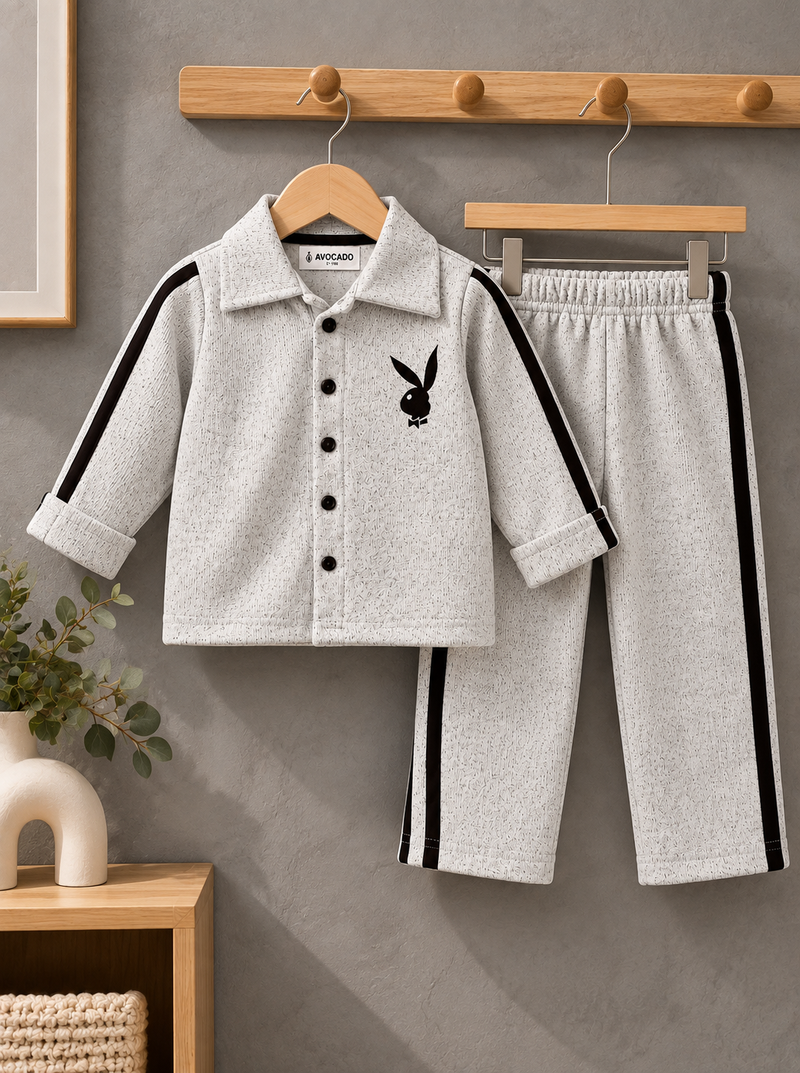 Classic Stripe Winter Fleece Shirt & Trouser Infant