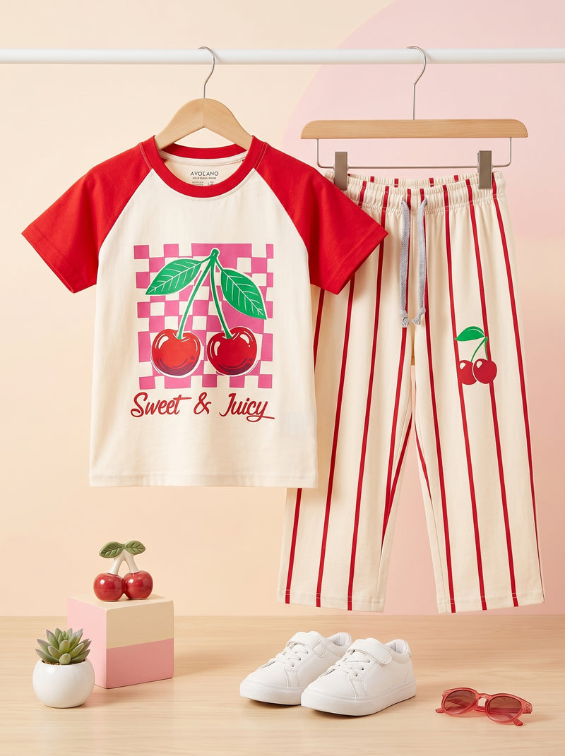 Cherry Pop Tee & Straight Trouser