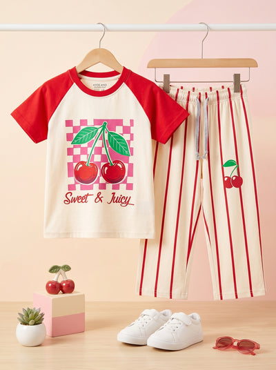 Cherry Pop Tee & Straight Trouser