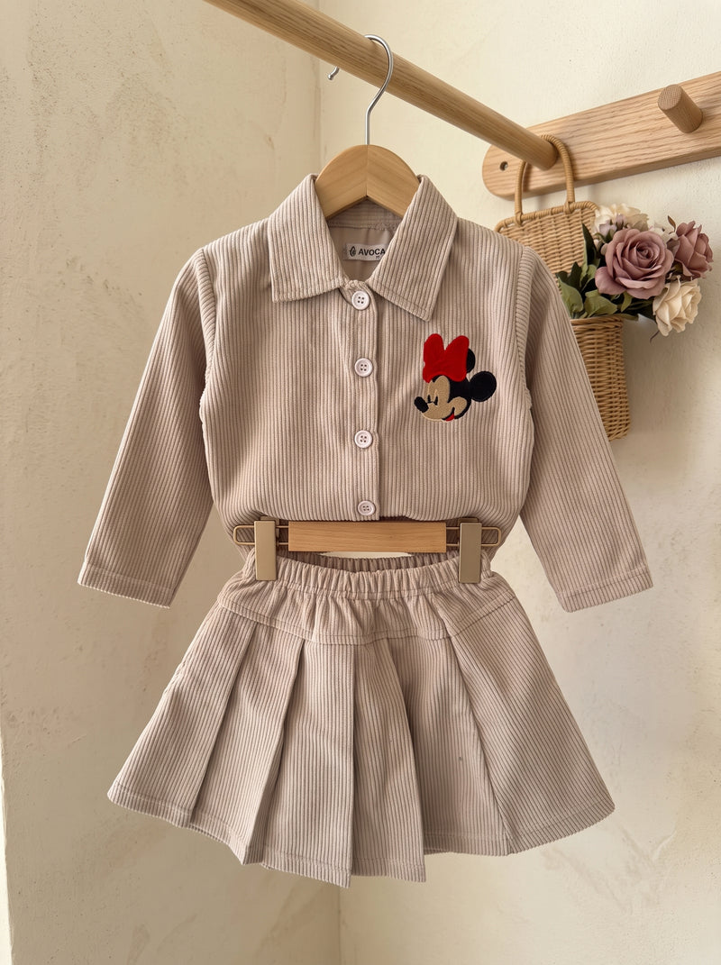 Minnie Corduroy Shirt & Skirt