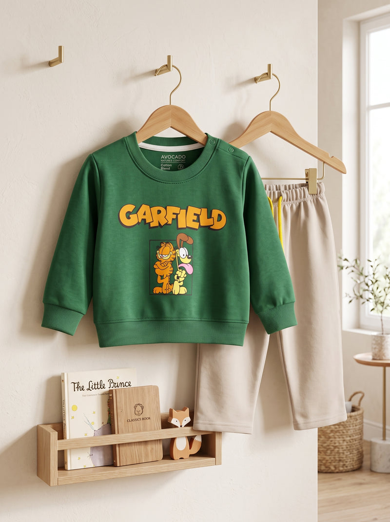 Garfield Graphic Contrast Fleece Sweatshirt & Trouser Infant