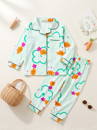 Carrot Garden Printed Cotton Nightwear Set
