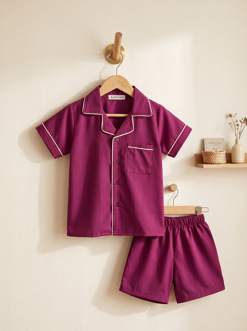 Plum Nightwear Shirt & Short
