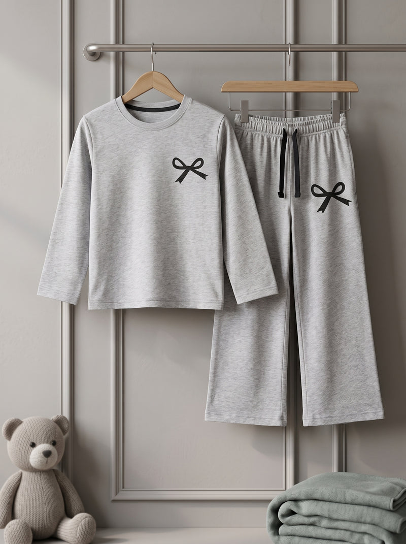 Bow Print Full Sleeves Shirt & Trouser
