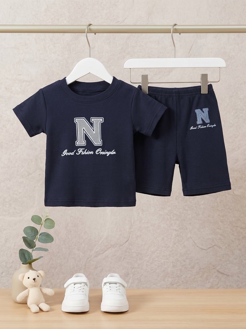 N Fashion Navy Tee & Short