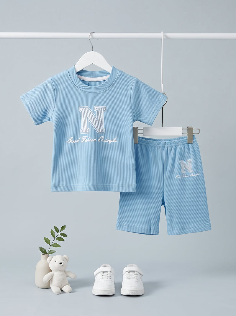 N Fashion Sky Blue Tee & Short