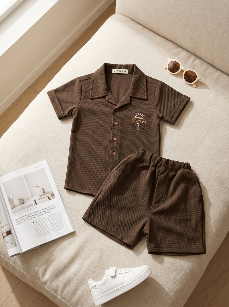Sunset Tree Premium Chocolate Brown Shirt & Short
