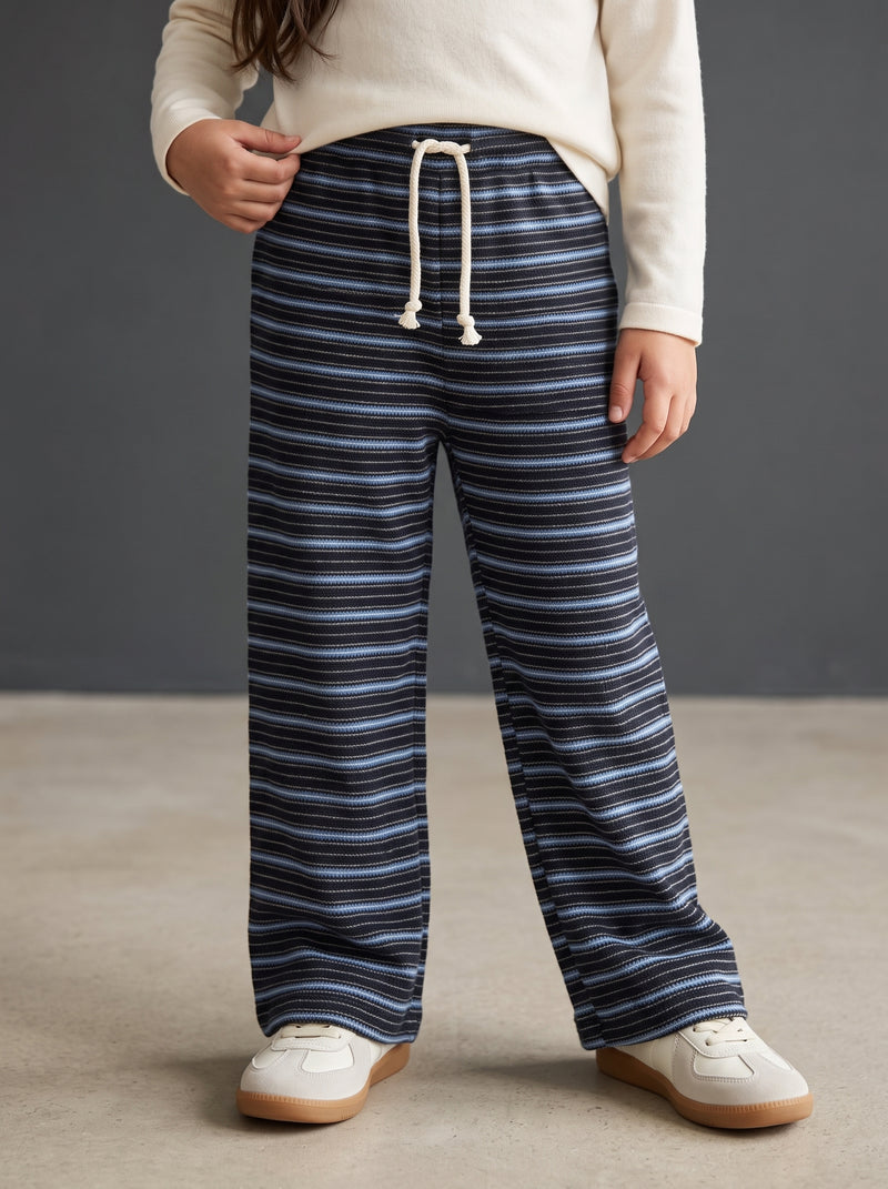 Dark Navy Stripe Straight Trouser