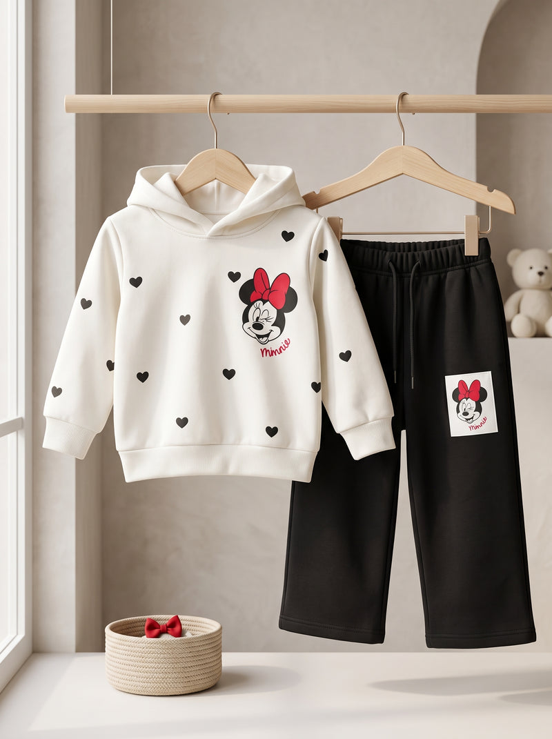 Minnie Heart Fleece Hoodie & Baggy Trouser