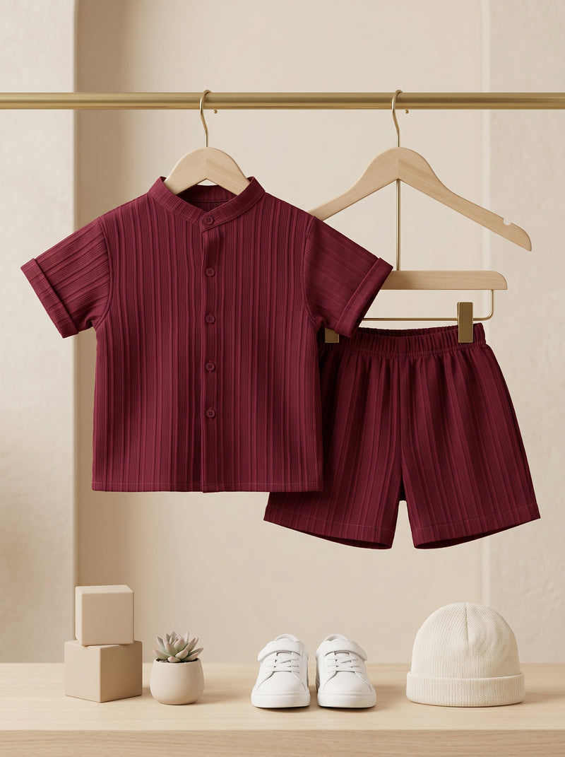 Crimson Linen Shirt & Short
