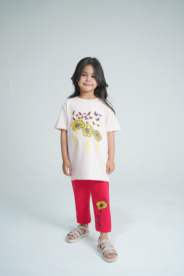 Faith & Flowers Printed Tee & Trouser