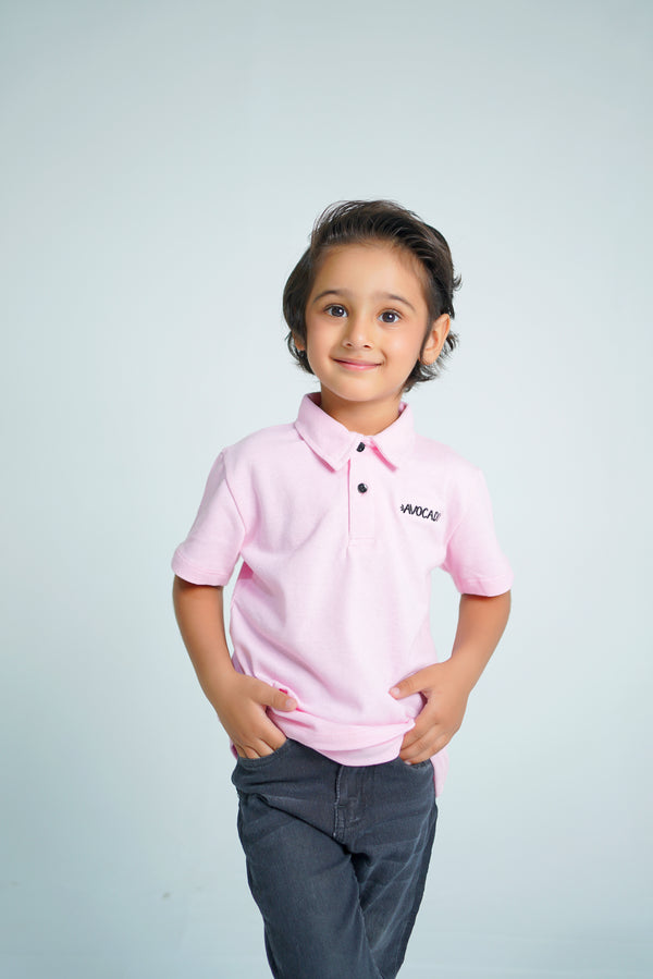 Pink Embroidery Avocado Polo