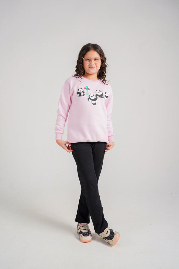 Panda Blooms Sweatshirt & Black Fleece Grip Trouser