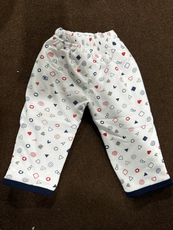 White Alphabet Fleece Trouser