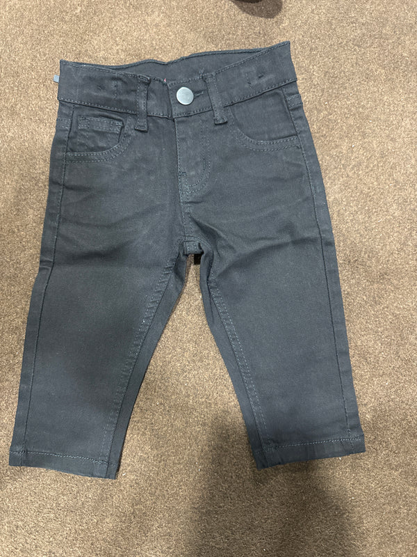 Black Cotton Jeans Short