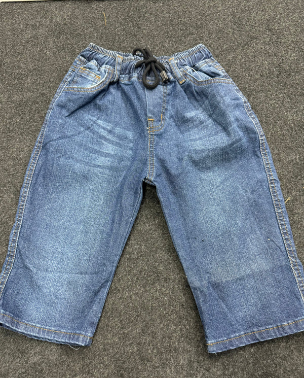 Blue Cotton Jeans Shorts