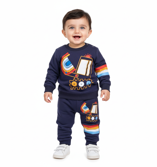 Colorful Excavator Sweatshirt & Trouser Infant