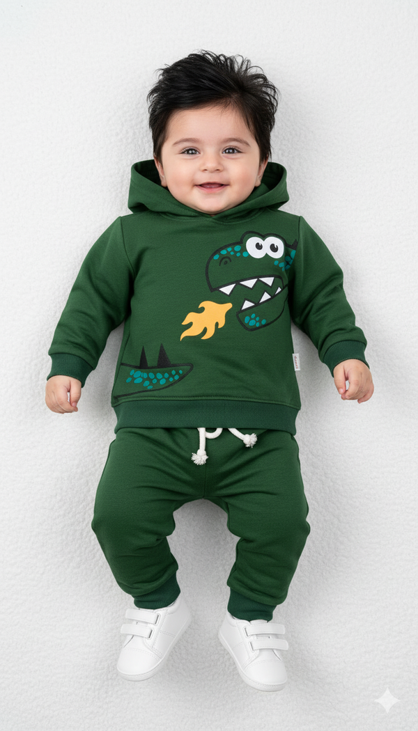 Dinosaur With Fire Fleece Sweatshirt & Trouser Infant