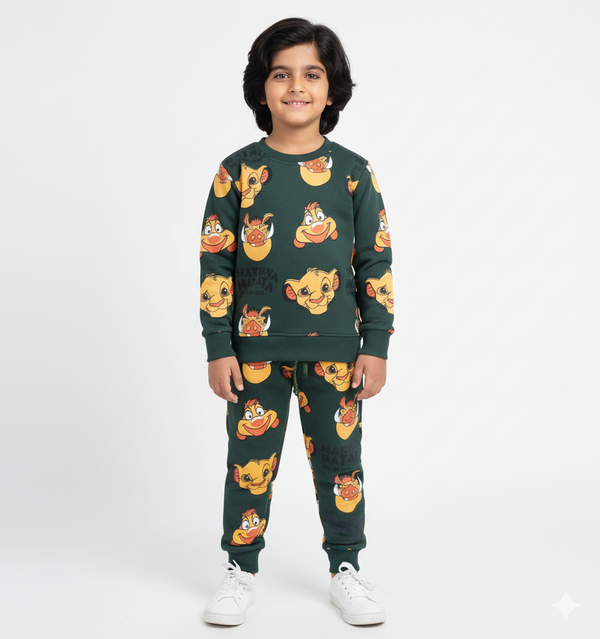 Hakuna Matata Green Fleece Sweatshirt & Trouser