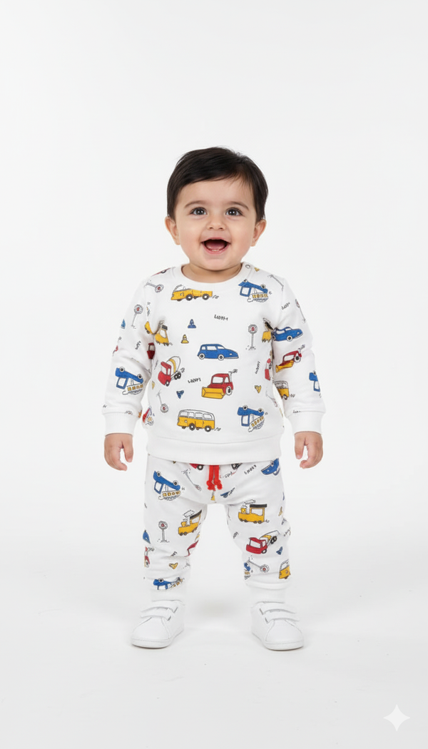 Happy Construction Fleece Sweatshirt & Trouser Infant