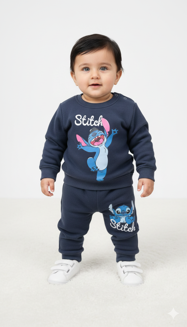 Stitch Dark Navy Fleece Sweatshirt & Trouser Infant