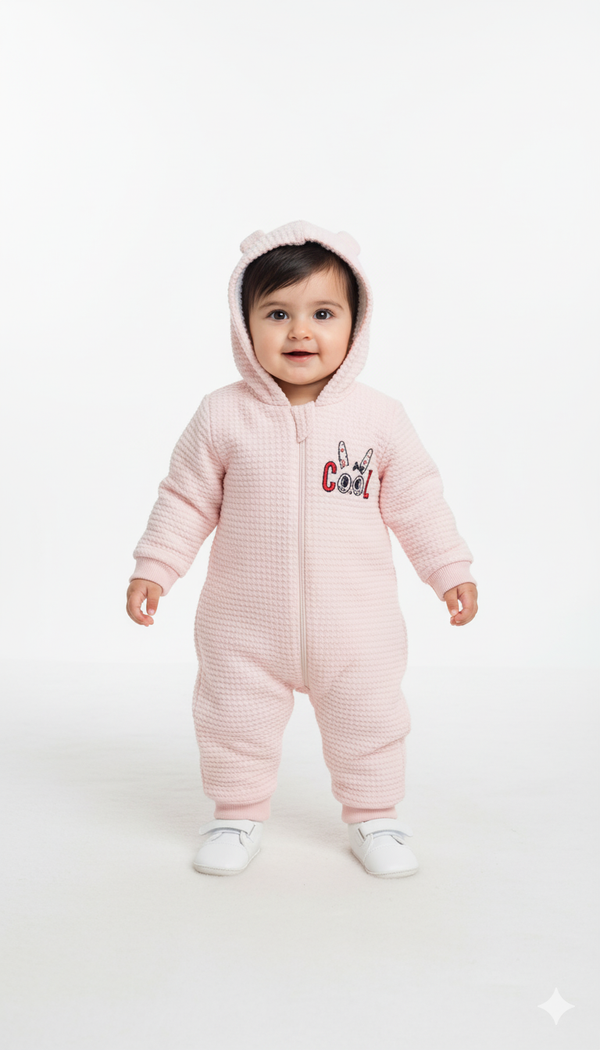 Bunny Cool Soft Waffle Knit Fur Romper
